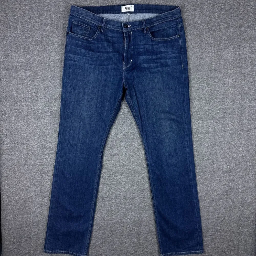 Paige Normandie Jeans Mens 38x35 Blue Denim Straight‎ Stretch Modern Casual USA